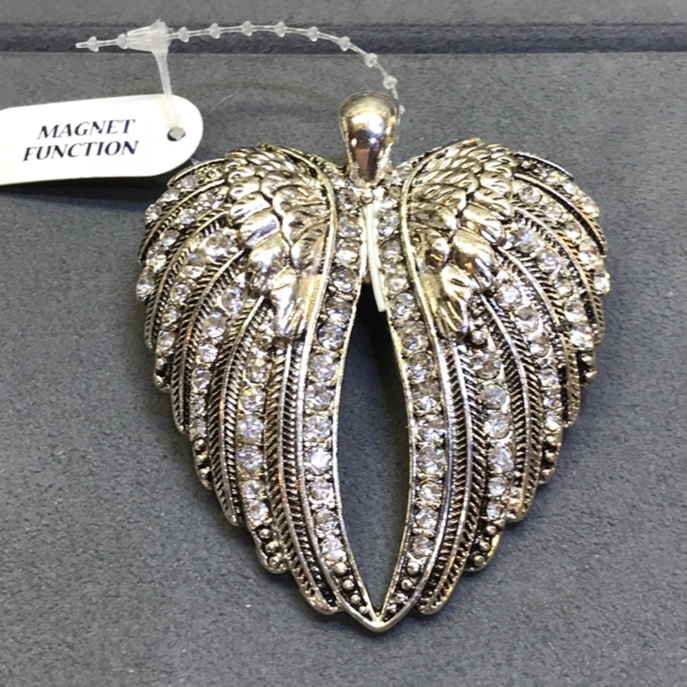 ANGEL WINGS Pendant silver/Black tone - Picture 2 of 4